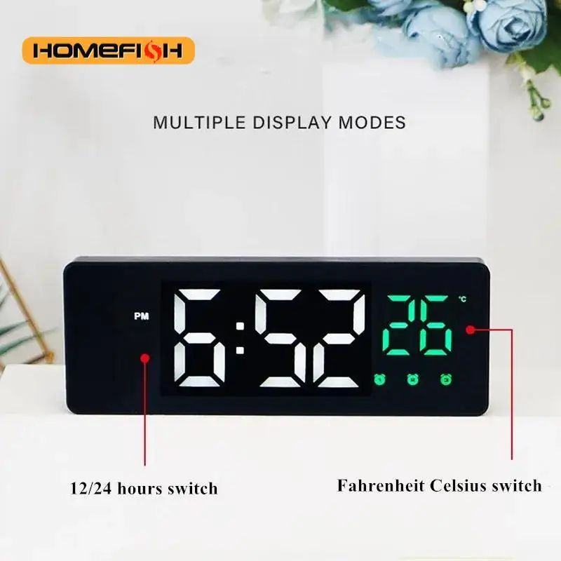 Voice Control LED Mirror Alarm Clock 1