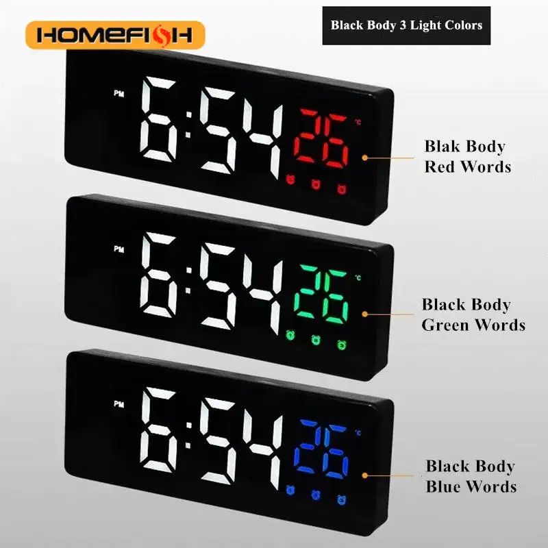 Voice Control LED Mirror Alarm Clock 4