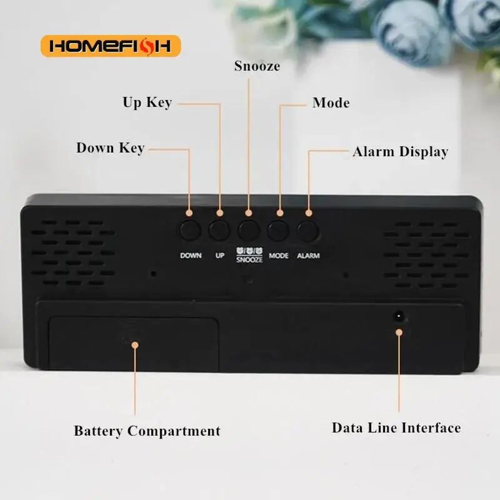 Voice Control LED Mirror Alarm Clock 5