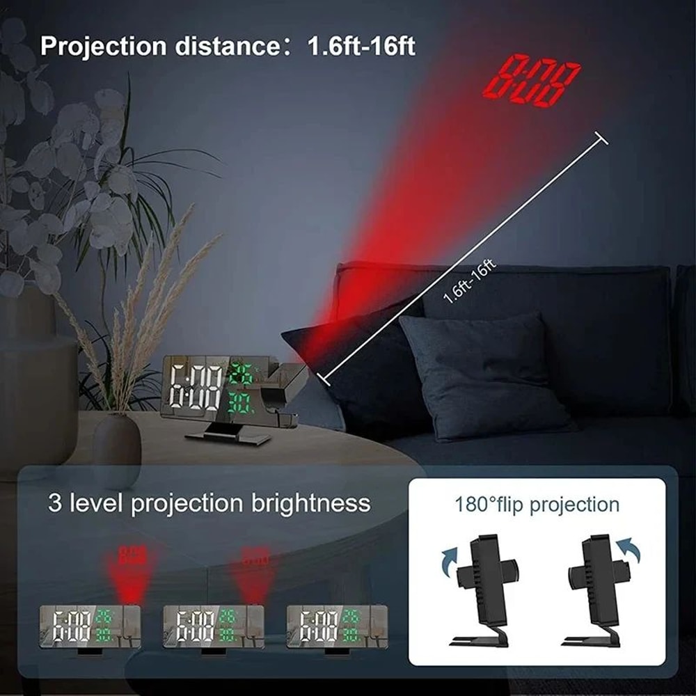 LED Projection Alarm Clock 3