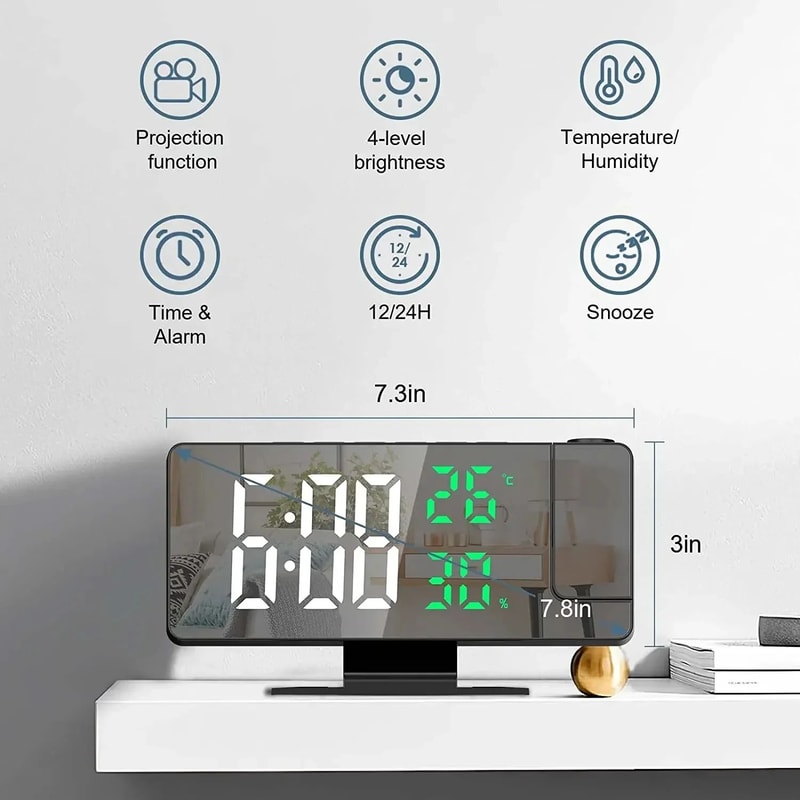 LED Projection Alarm Clock 7