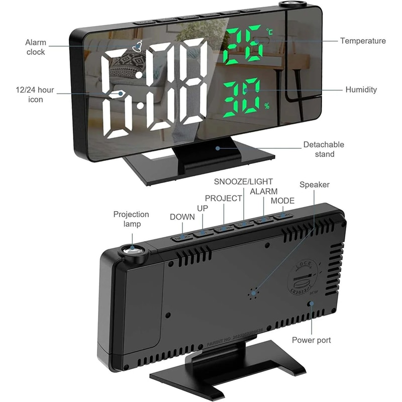LED Projection Alarm Clock 8