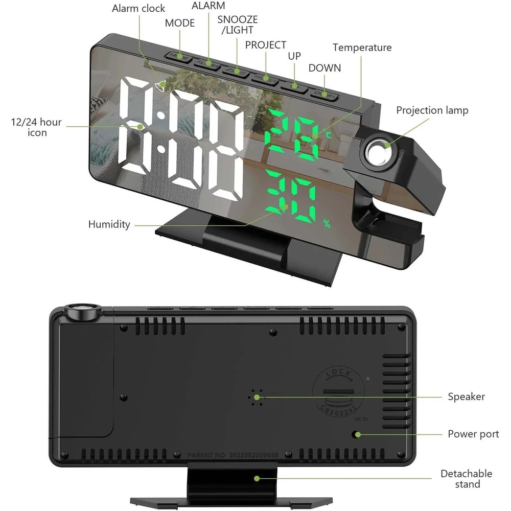 LED Projection Alarm Clock 13