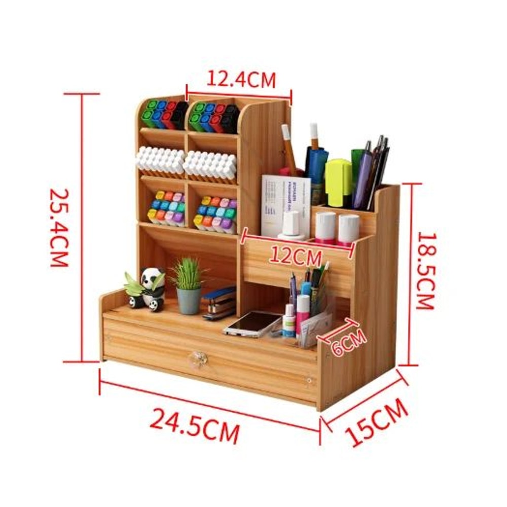 Wooden Desktop Organizer With Drawer 10