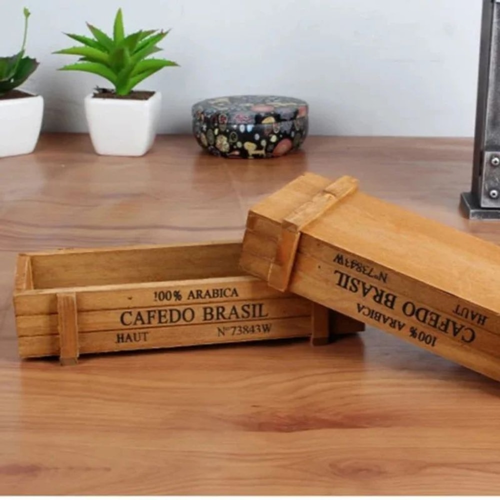 Retro Wooden Plant Storage Box 4
