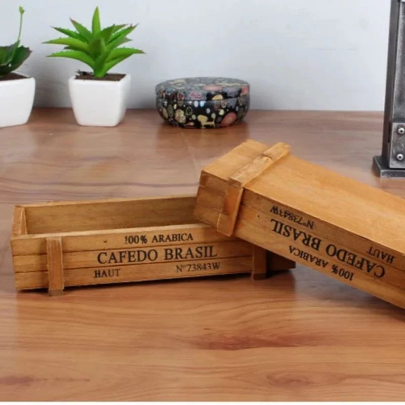 Retro Wooden Plant Storage Box 4