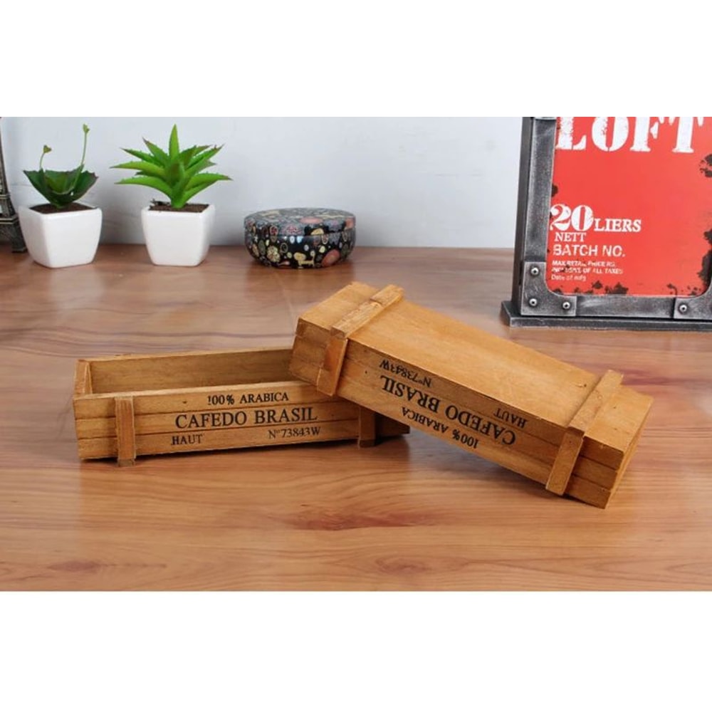 Retro Wooden Plant Storage Box 7