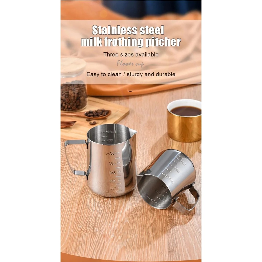 Premium Stainless Steel Milk Frother Pitcher Barista Style 3
