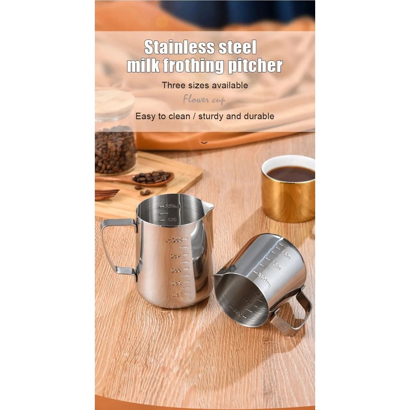 Premium Stainless Steel Milk Frother Pitcher Barista Style 3