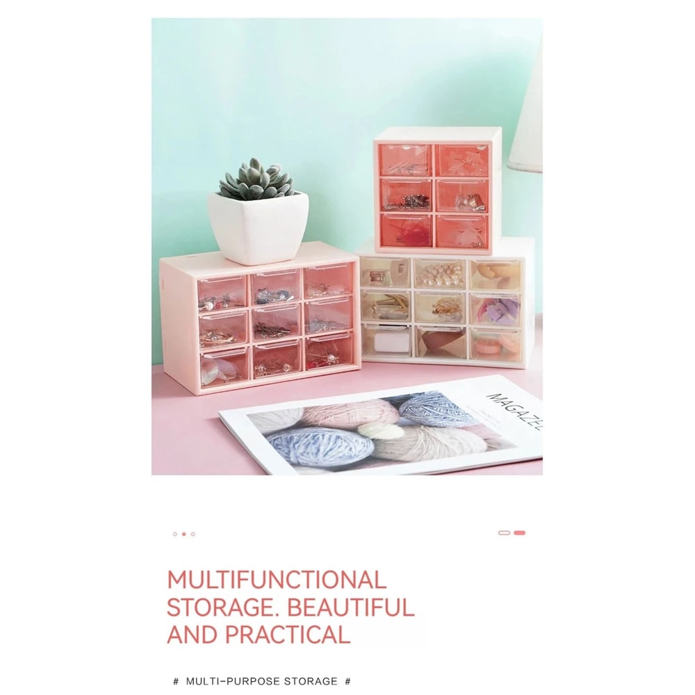 White Desktop Organizer With Drawer Storage 0