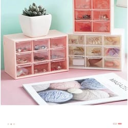 white desktop organizer with drawer storage