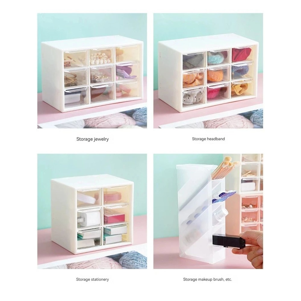 White Desktop Organizer With Drawer Storage 2