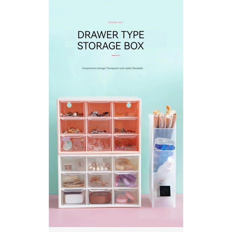 White Desktop Organizer With Drawer Storage 4