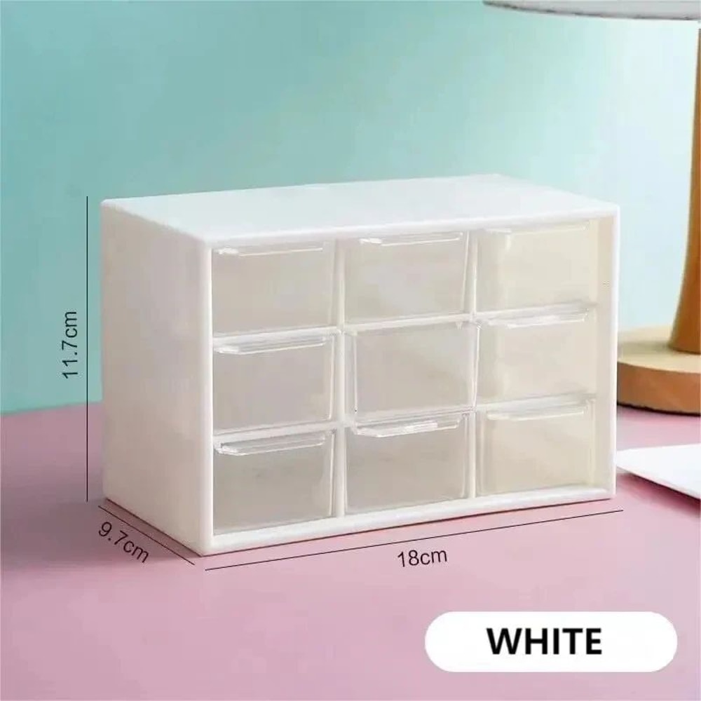 White Desktop Organizer With Drawer Storage 1