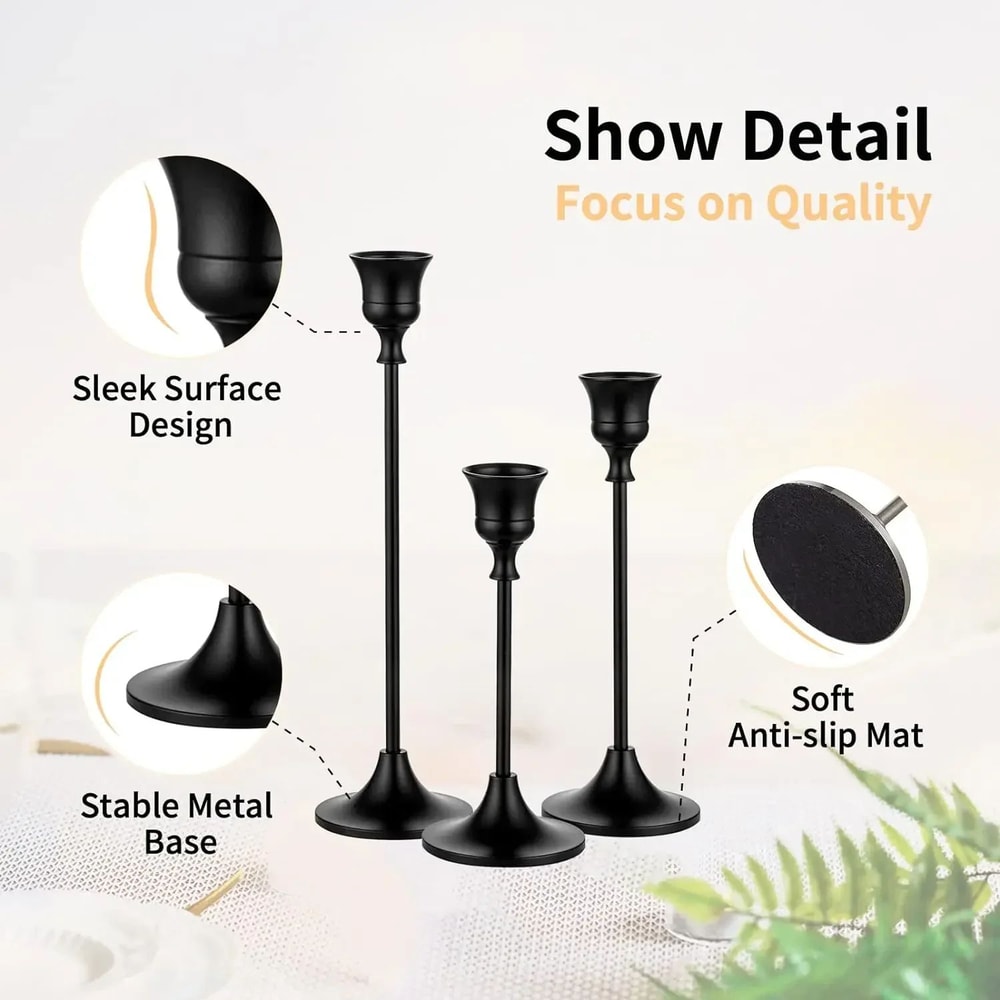 Vintage Metal Tabletop Candle Holder Set 7