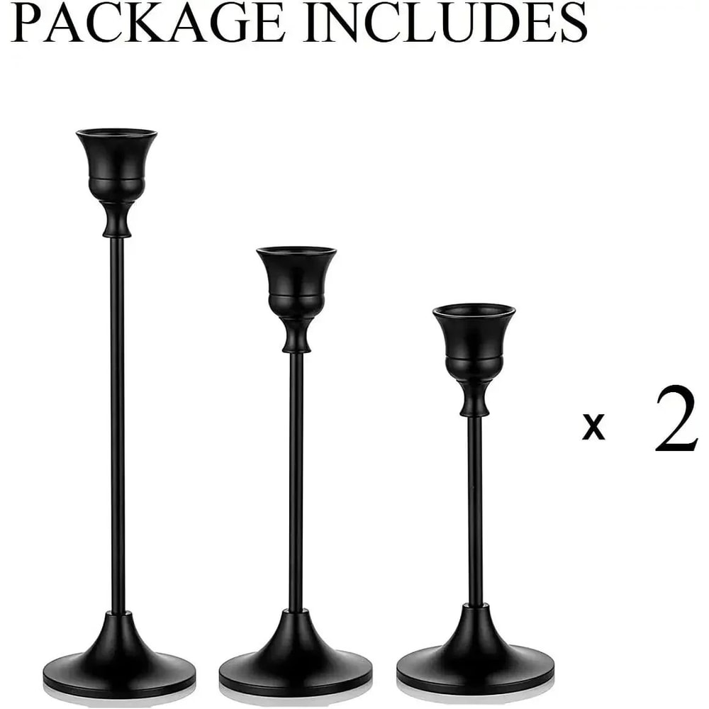 Vintage Metal Tabletop Candle Holder Set 8