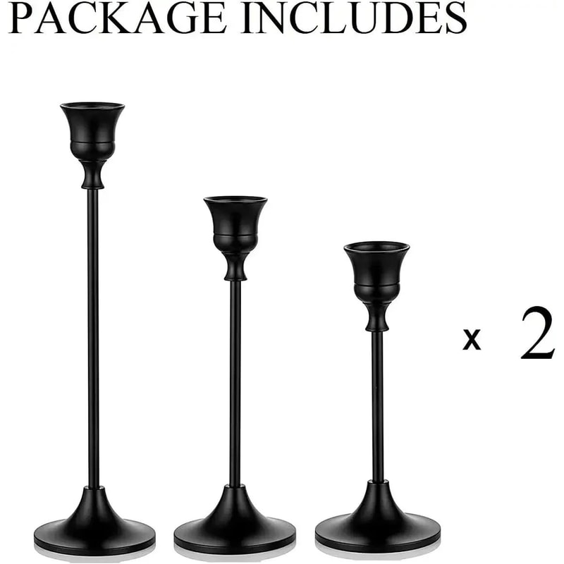 Vintage Metal Tabletop Candle Holder Set 8