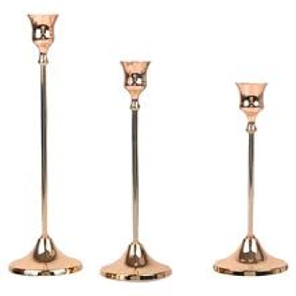 Vintage Metal Tabletop Candle Holder Set 12