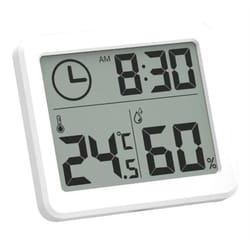 digital desk wall clock with temperature and humidity display