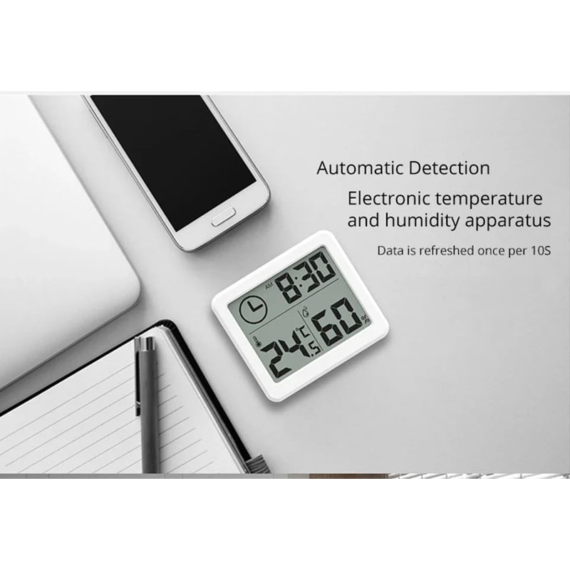 Digital Desk Wall Clock With Temperature And Humidity Display 5