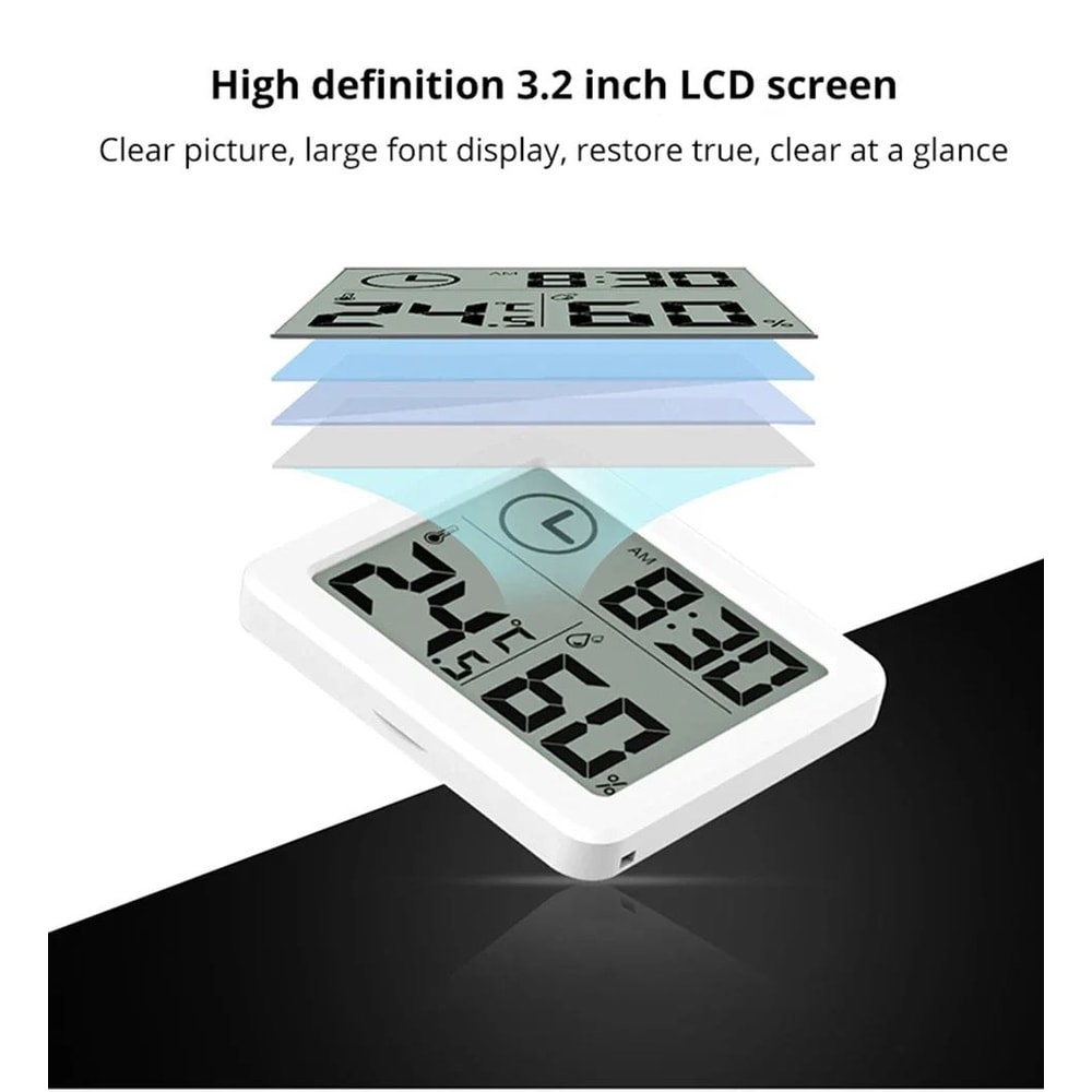 Digital Desk Wall Clock With Temperature And Humidity Display 7