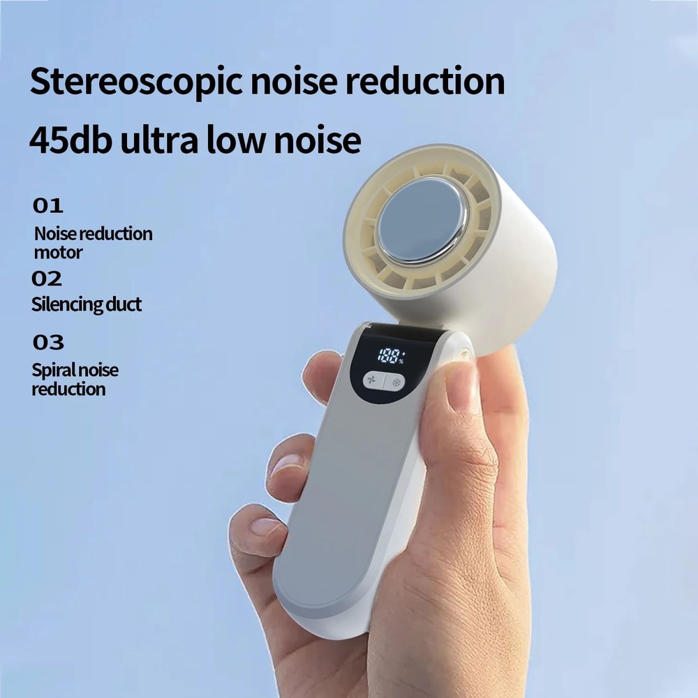 Portable Folding Handheld Fan With Cooling Display 2