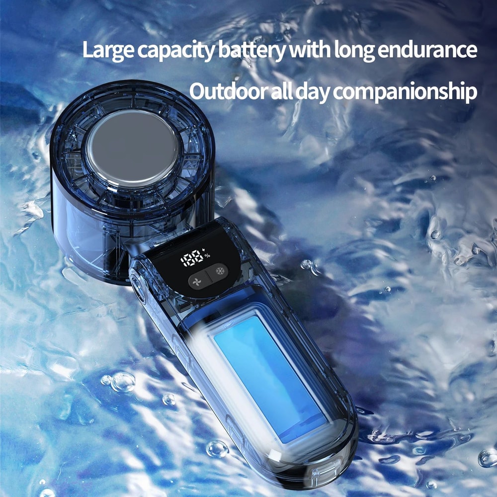 Portable Folding Handheld Fan With Cooling Display 3