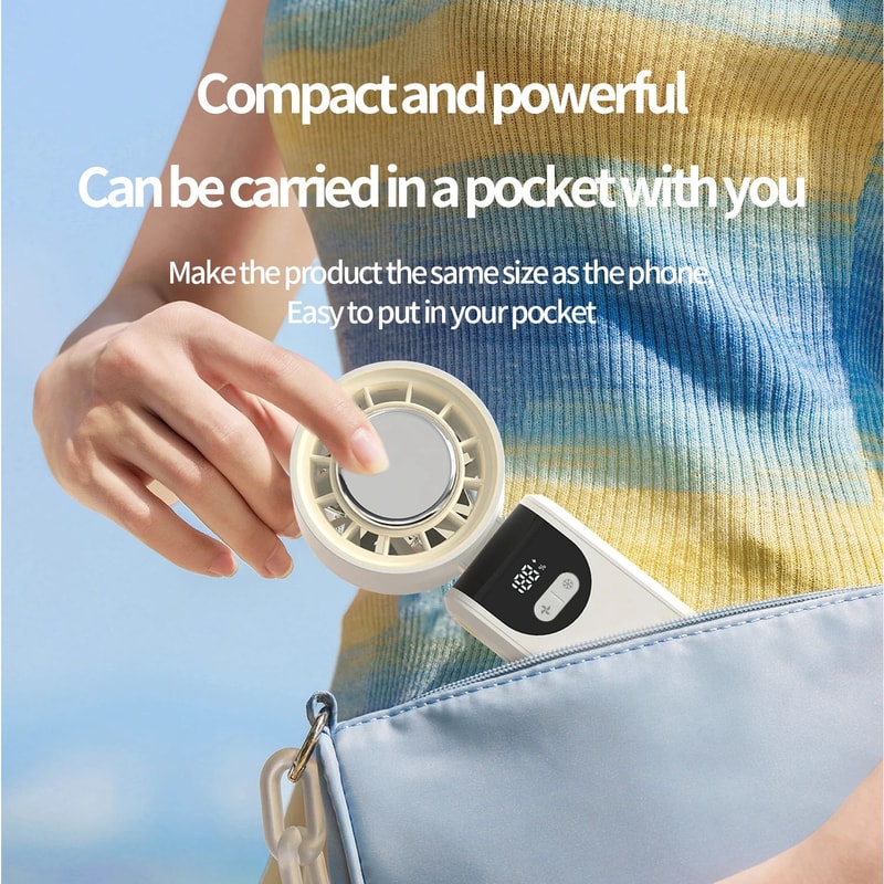 Portable Folding Handheld Fan With Cooling Display 4