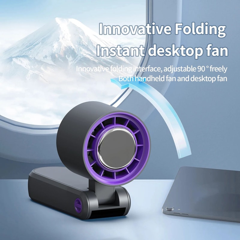 Portable Folding Handheld Fan With Cooling Display 7
