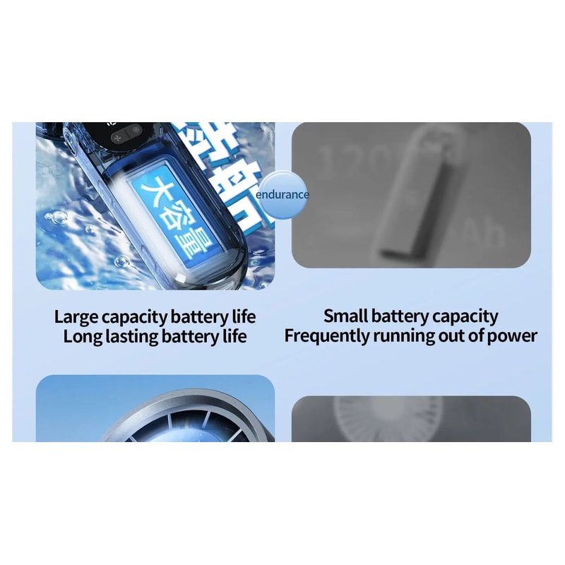 Portable Folding Handheld Fan With Cooling Display 12