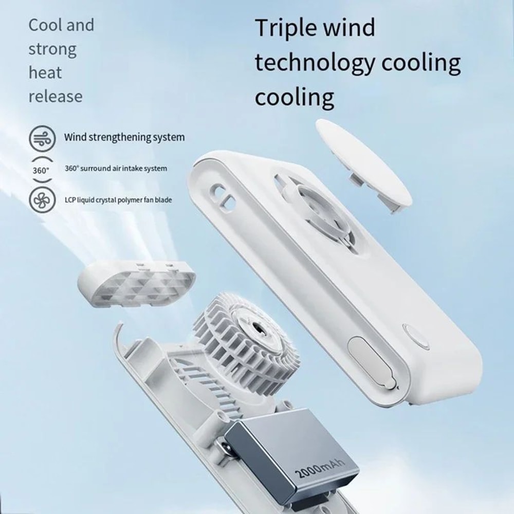 Rechargeable Hands Free Portable Fan With Clip 3