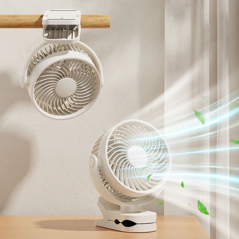 Wall Mounted Rechargeable Clip On Silent Fan 0