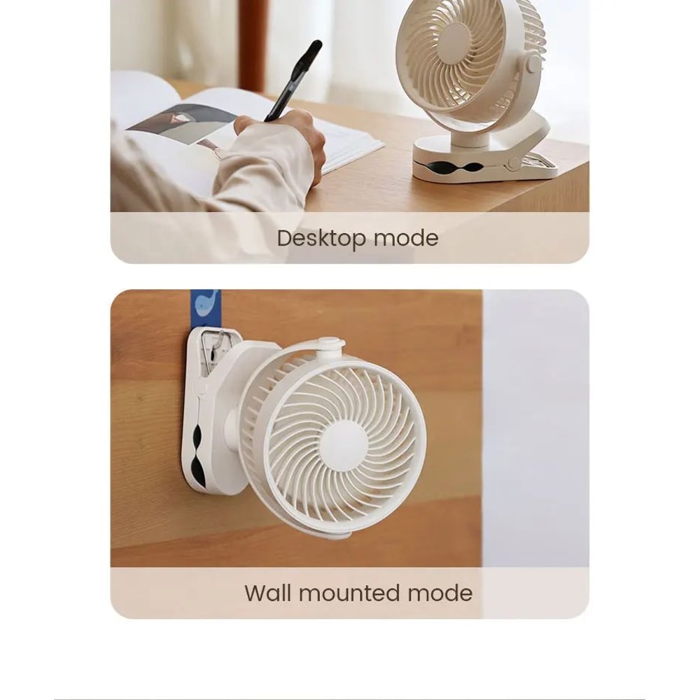 Wall Mounted Rechargeable Clip On Silent Fan 7