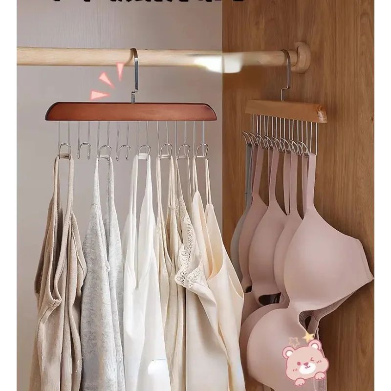 Wooden Multi Hook Hanger For Clothing Storage 1