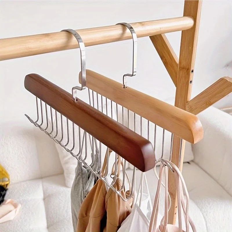 Wooden Multi Hook Hanger For Clothing Storage 4