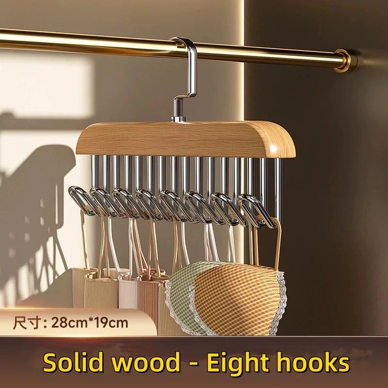 Wooden Multi Hook Hanger For Clothing Storage 6