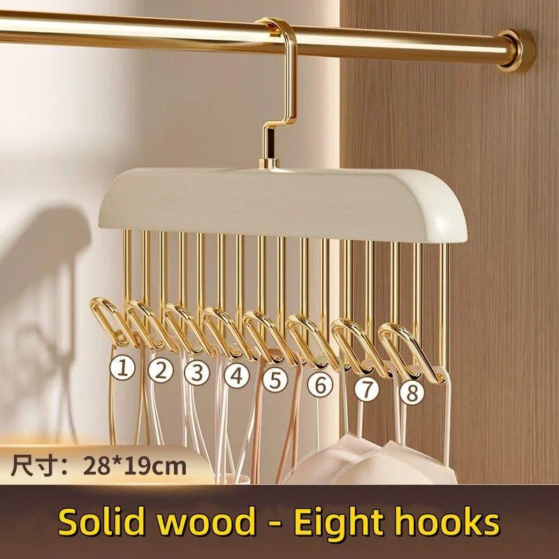 Wooden Multi Hook Hanger For Clothing Storage 8