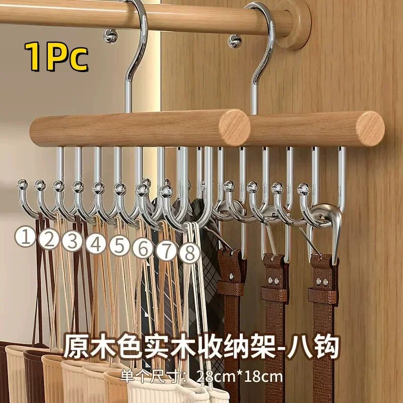 Wooden Multi Hook Hanger For Clothing Storage 9