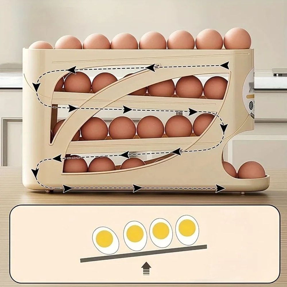 3 Tier Rolling Egg Storage Container For Fridge 2