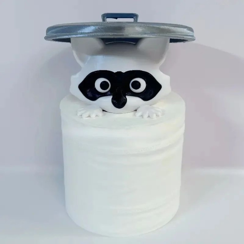 3D Raccoon Toilet Paper Holder Bathroom Decor 6