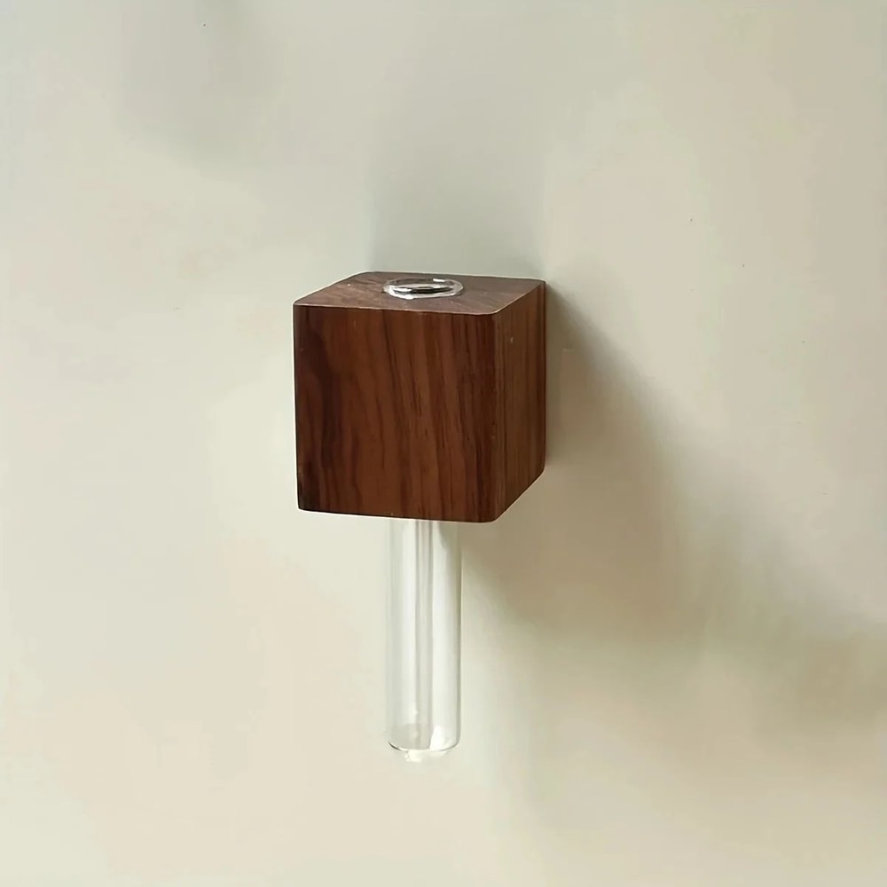 Solid Wood Magnetic Vase For Refrigerator Decor 6