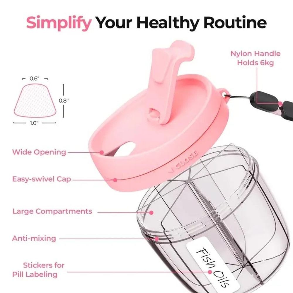 Portable Pill Dispenser Bottle With 7 Compartments 2