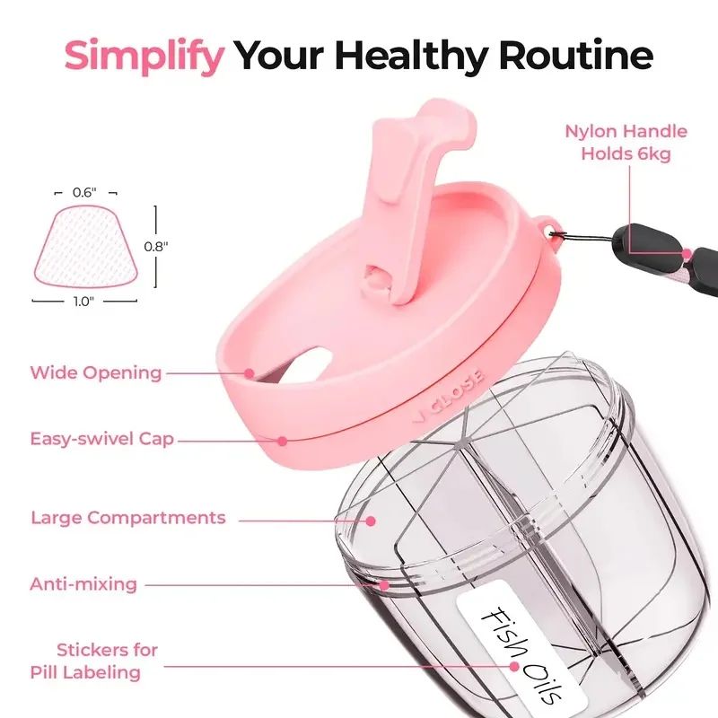 Portable Pill Dispenser Bottle With 7 Compartments 2