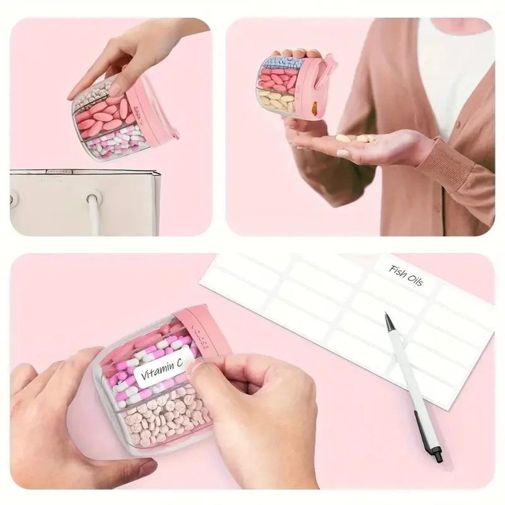 Portable Pill Dispenser Bottle With 7 Compartments 5