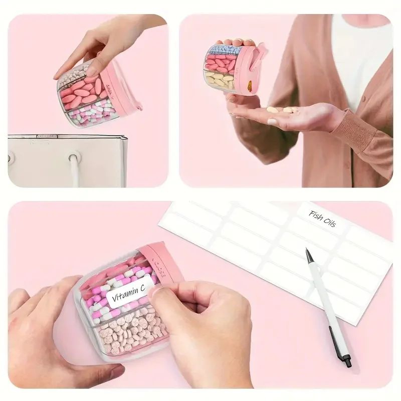 Portable Pill Dispenser Bottle With 7 Compartments 5