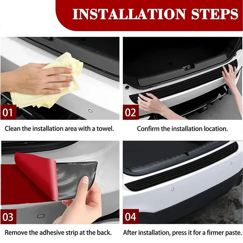 Universal Rear Bumper Guard Rubber Protector 3