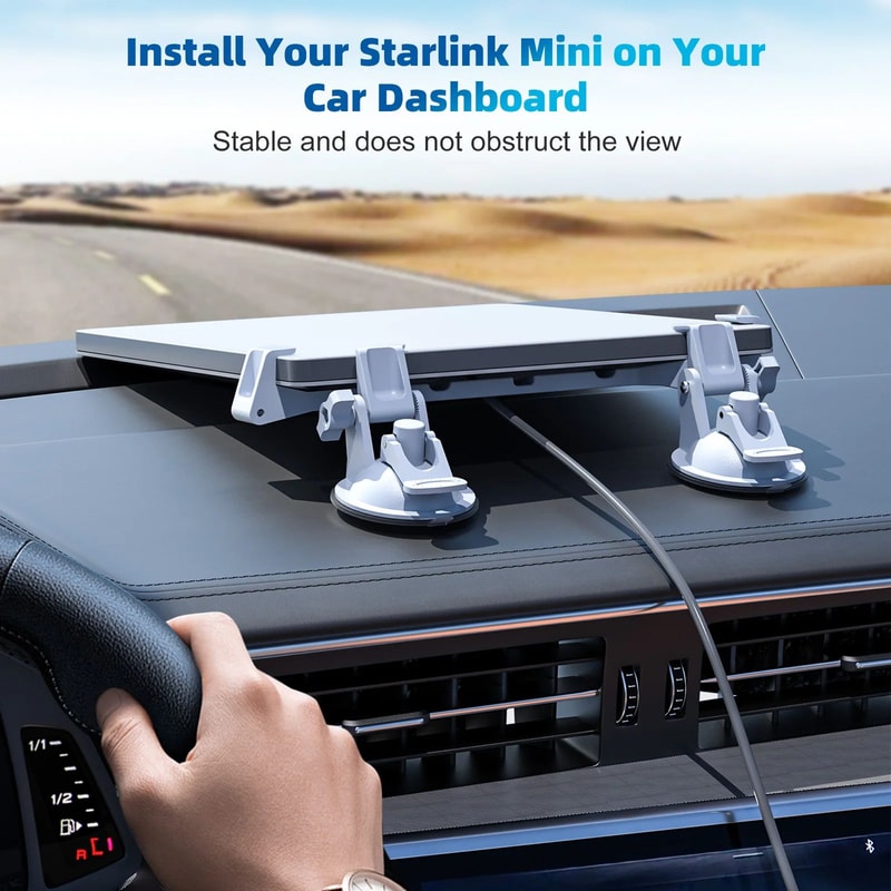 Starlink Mini Car Mount Bracket With Suction Cups 1