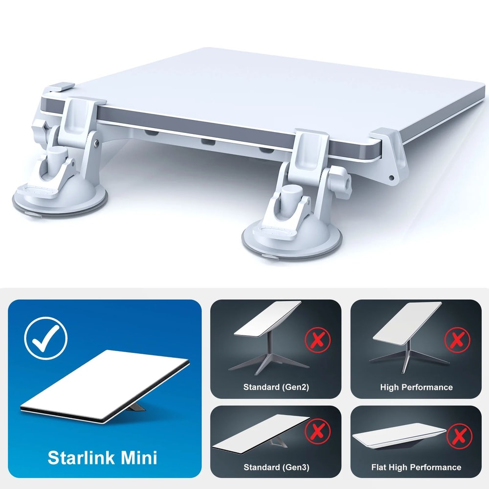 Starlink Mini Car Mount Bracket With Suction Cups 6