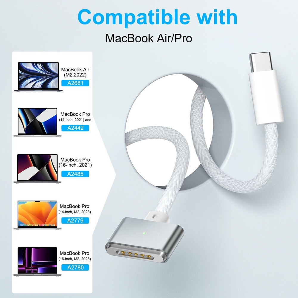 USB C To MagSafe 3 Fast Charging Cable 140W 8
