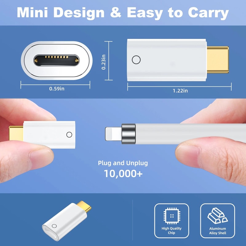 Lightning To Type C Charging Adapter For Apple Pencil 5